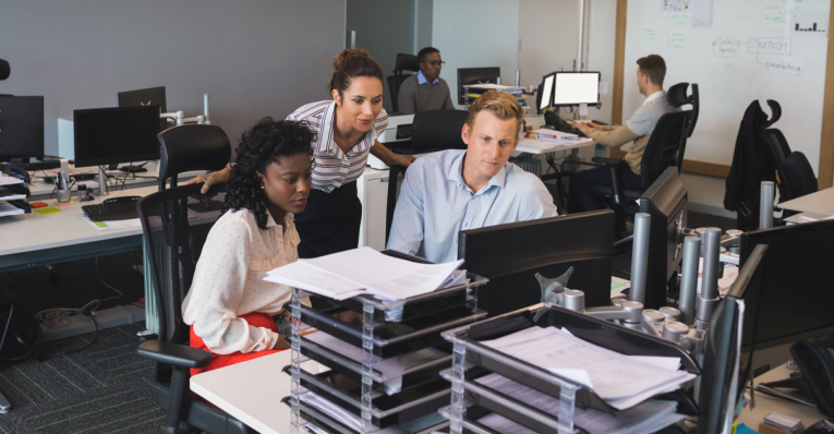 Group of researchers collaborating